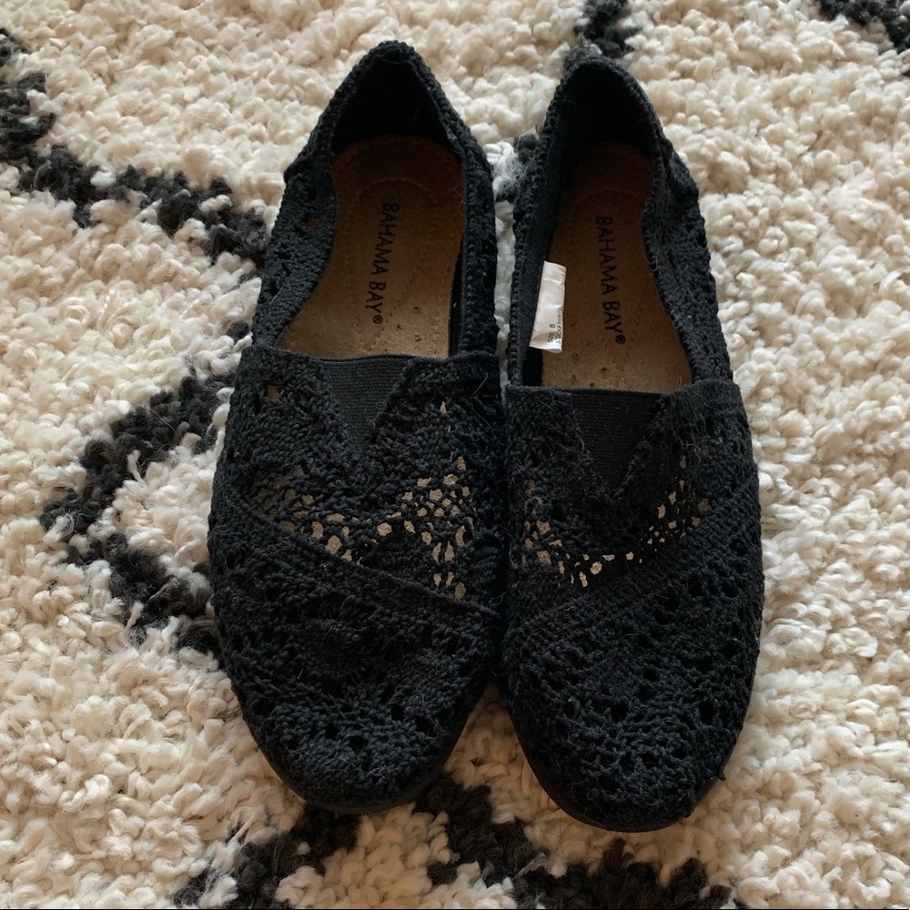NWOT Black Lace Slip on Sneakers